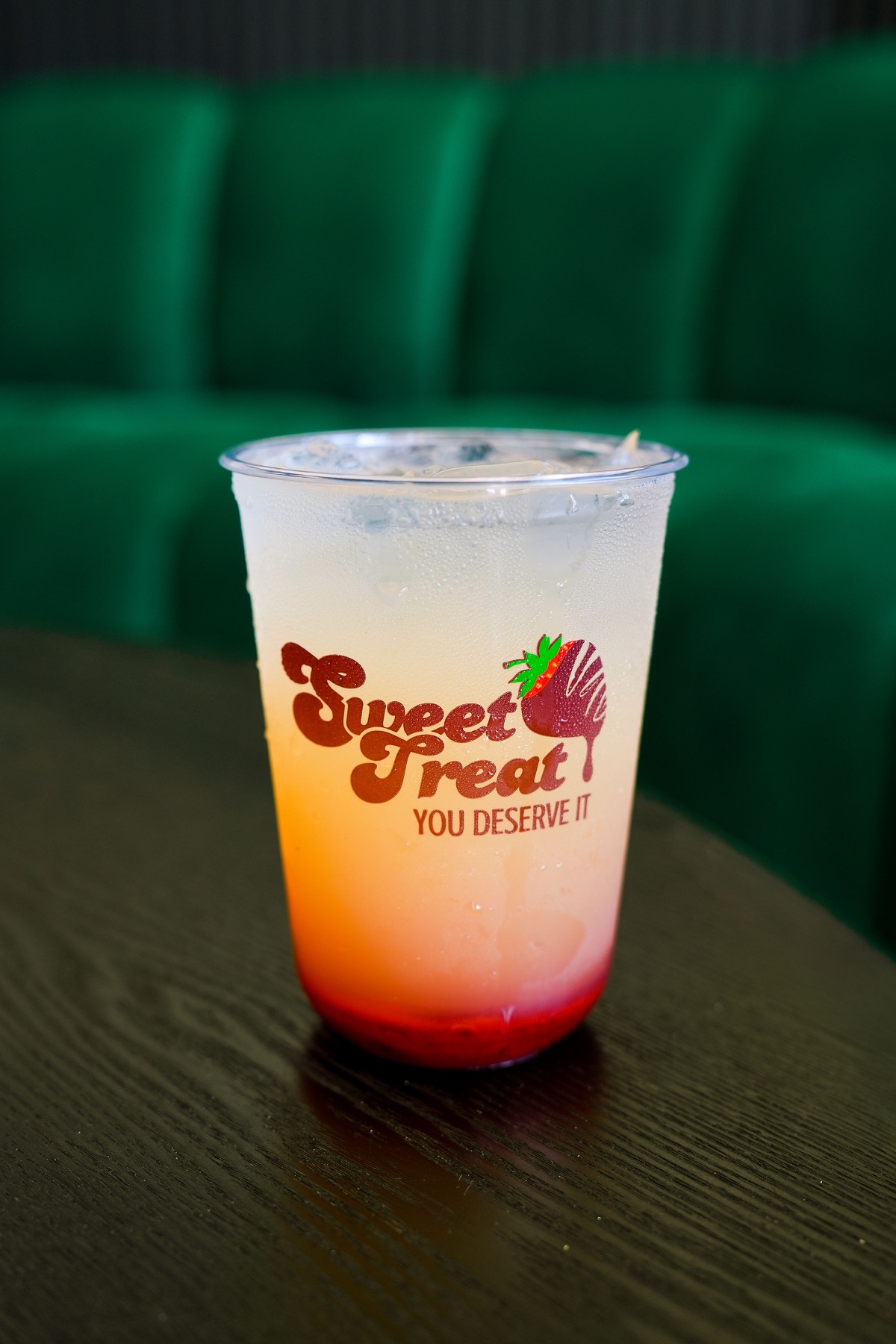 Iced strawberry lemonade in a Sweet Treat cup